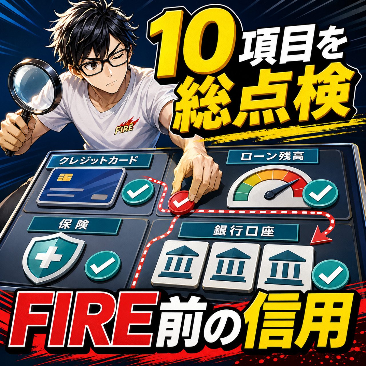 FIRE前にやるべきこと10選｜クレカ・ローン・保険・口座を総点検のサムネイル