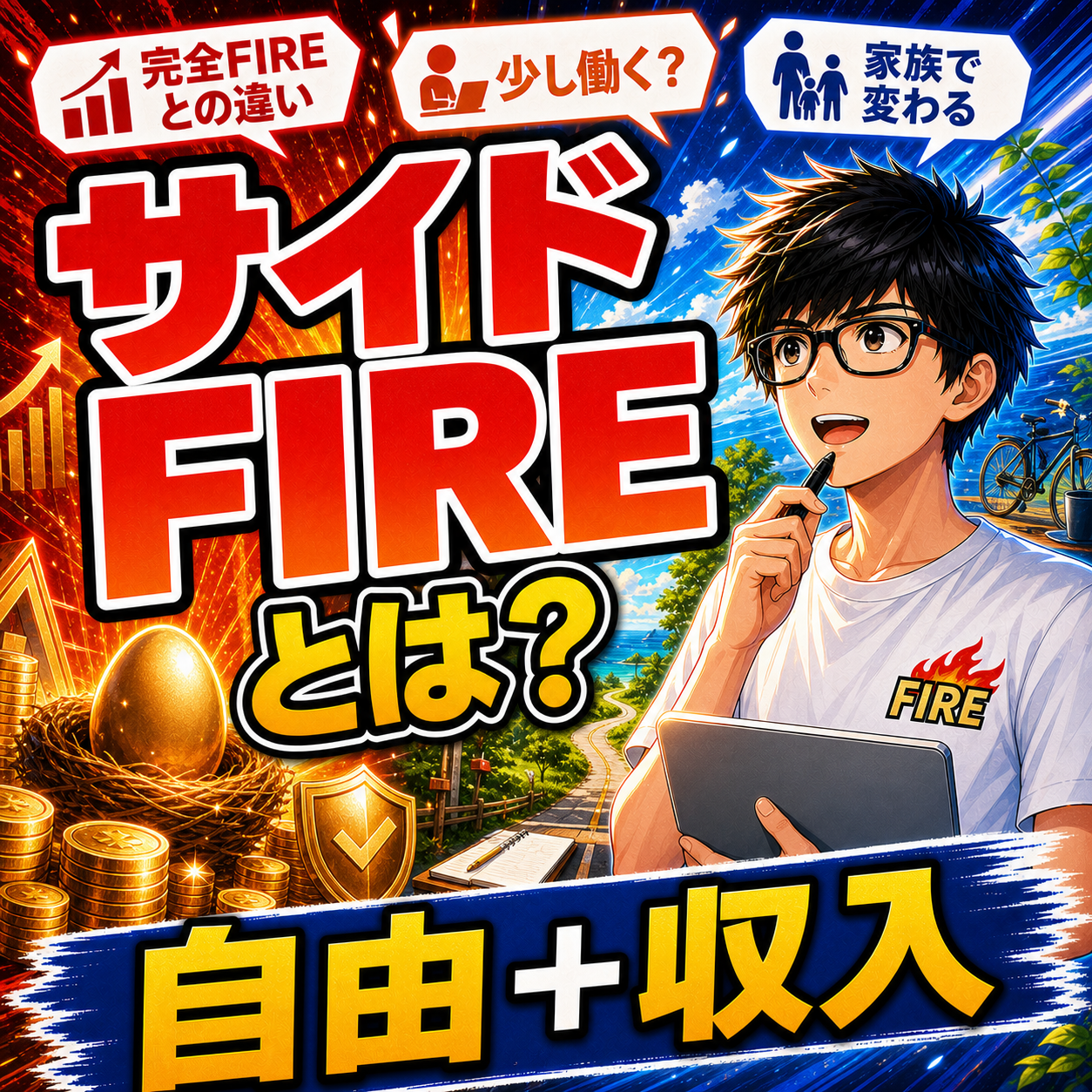 サイドFIREとは？完全FIREとの違いと現実的な始め方のサムネイル