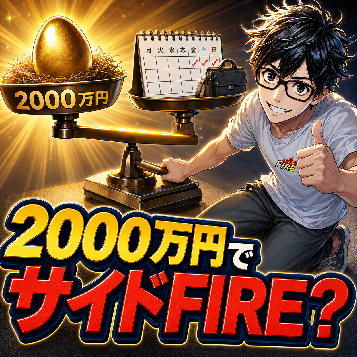2000万円でサイドFIREは可能?月5万・10万・15万円働く場合を比較のサムネイル