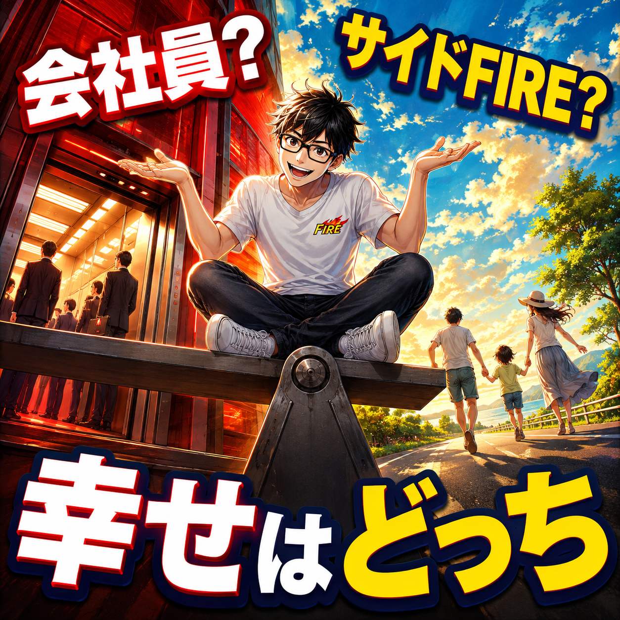 サイドFIREと会社員はどっちが幸せ？収入・自由時間・安定性を比較のサムネイル
